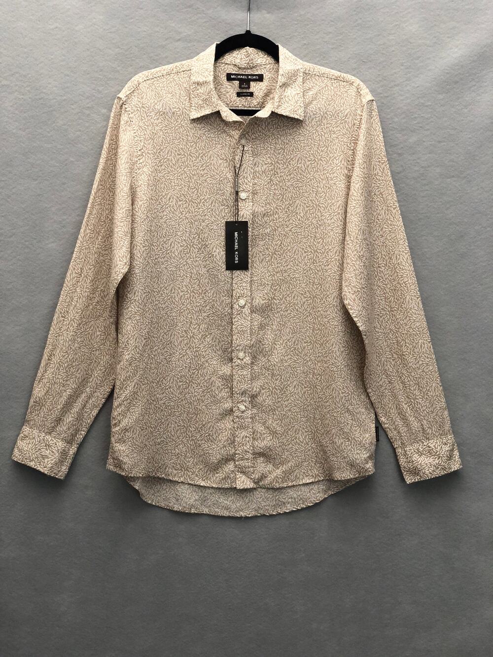 Michael Kors Button-Up Shirt Classic Fit Khaki Men's Small NEW